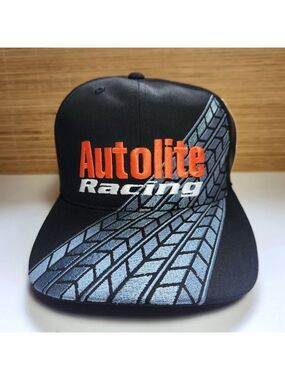 Autolite Racing Hat Deadstock NOS Embroidered Tire Tread Snapback Flat Brim NWT